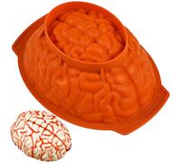 Kamehame Molde de silicona para gelatina de cerebro, molde de pastel de Halloween de 20,3 cm, molde con forma de cerebro, para hornear pudín, gelatina, postre para fiesta de Halloween