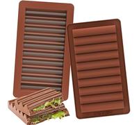 Kamehame Moldes de silicona para barra de chocolate profundo, 2 moldes de chocolate grandes y gruesos, antiadherentes, reutilizables, moldes para hornear para barra de chocolate rellena