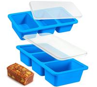 Kamehame Moldes de silicona para sopa con tapas, paquete de 2 bandejas de 250 ml para congelar, bandeja de cubitos de hielo extragrande para sopa, caldo, salsa, mantequilla, preparación de comidas