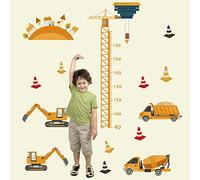 KAMEUN Pegatinas Infantiles Pared Coches, Tabla de crecimiento de la altura del bebé, Impermeable, AntiincrustanteChico Gráficos de Crecimiento ExtraíBle Altura Para Sala de Estar Del Dormitorio