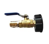 KAMIAK Grifo Manguera Jardin,Grifo Bidon 1000l Adaptador de Tanque de Agua 1 "Hilo Grueso S60x6 Conector Agua Agua Mangificación Tanque de mangueras Flujo Completo Barba Fuelle de Aceite para jardín