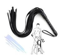 KaMieeg Látigo De Montar De Cuero, Látigo De Montar Rápido Negro, Accesorio De Entrenamiento-K5