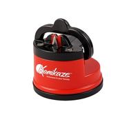 Kamikaze Afilador de Cuchillos y Tijeras de Poda con Base de Succión Segura, Ángulo Fijo de 20°, Hojas de Carburo de Tungsteno, Ideal para Afilar Cuchillos de Cocina, Sierra y Tijeras Kamikaze