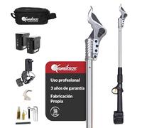 KAMIKAZE KV105 Tijera Eléctrica de Poda en Altura Inalámbrica Ø 40mm, Pértiga 99 cm, 195/900W, 2 Baterías de Litio 4Ah Recargables con Hasta 8h Autonomía, Kit Completo con Cargador Triple y Accesorios