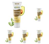 Kamill Crema de manos bálsamo de 30 ml - Crema vegana - Cuidado de manos y uñas con manzanilla orgánica y aceite de aguacate tamaño viaje - calmante, reparador e hidratante (Paquete de 5)