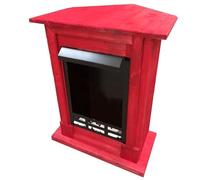 Kaminbau Mierzwa Chimenea decorativa para chimenea, esquina, modelo Madrid, color rojo