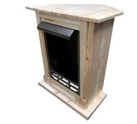 Kaminbau Mierzwa Chimenea decorativa para chimenea, esquina, modelo Madrid, natural, apta para insertos de chimenea