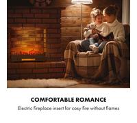 Kamini FXL Chimenea eléctrica Pieza de chimenea 1000/2000W Led de 2W Negra Klarstein