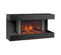 KAMINIO Eléctrica Chimenea Liz - Chimenea eléctrica de Pared con calefacción, Efecto de Llama 3D, Luz Ambiental LED, Control Remoto (Negro)