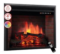 KAMINIO Eléctrica Chimenea Luca - Chimenea empotrada eléctrica con calefacción, Efecto de Llama 3D, 12 Colores de Llama, Control Remoto (30 Pulgada)