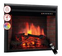 KAMINIO Eléctrica Chimenea Luca - Chimenea empotrada eléctrica con calefacción, Efecto de Llama 3D, 12 Colores de Llama, Control Remoto (23 Pulgada)