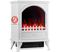 KAMINIO® Leni Chimenea eléctrica con Calefactor Blanca [Estufa Decorativa] | Estufa eléctrica tipo chimenea decorativa con efecto fuego LED, radiador integrado de 2 niveles [900/1800 W], lista para usar