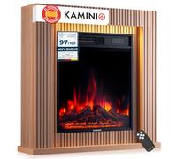 KAMINIO® Matti Modern 32 Panel Chimenea eléctrica Decorativa de pie | Chimenea con calefactor, efecto fuego 3D de 5 niveles, luz ambiente LED, termostato, temporizador y mando a distancia