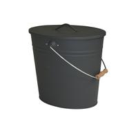 Kamino-Flam 333251, Cubo para cenizas, diseño oval, 15 L, 34x30x24 cm, color gris antracita