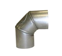 Kamino - Flam - Codo con puerta para chimenea o estufa de leña (Ø 100 mm/ángulo 90°C) Codo vitrificado, Codo de escape - resistente a altas temperaturas - plata