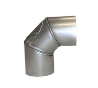 Kamino - Flam - Codo con puerta para chimenea o estufa de leña (Ø 120 mm/ángulo 90°C) Codo vitrificado, Codo de escape - resistente a altas temperaturas - gris/plata