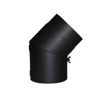 Kamino - Flam - Codo con válvula para chimenea de leña, Codo para estufa de leña, Codo vitrificado, Codo de escape - resistente a altas temperaturas - Negro, Ø 150 mm/45°C