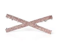 KAMIPITA Accesorios para el cabello de la serie Glitter Cross, pinza para el pelo, pasadores, corbatas y bonitos pines para niñas (liso, champán, M (7 x 2,49 cm)