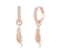 Kamise Pendientes de plata de ley 925 colgantes, plata de ley 925, plumas de la paz/ojos del diablo, pendientes de aro para mujer, hipoalergénicos, con piedras preciosas, joyas de estilo frío neutro