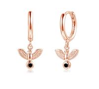 Kamise Pendientes de plata de ley 925 colgantes, plata de ley 925, plumas de la paz/ojos del diablo, pendientes de aro para mujer, hipoalergénicos, con piedras preciosas, joyas de estilo frío neutro