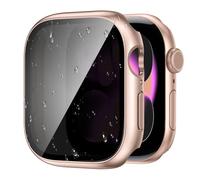 Kamita Funda Impermeable Privacidad para Apple Watch 11/Watch 10 46mm, Duro PC Bumper Case con Protector de Pantalla de Antie-spía, Shockproof Carcasa de Protección para iWatch11/iWatch10 (Oro Rosa)