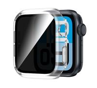 Kamita Funda Impermeable Privacidad para Apple Watch Serie SE 3/SE2/SE/6/5/4 44mm, Duro PC Bumper Case con Protector de Pantalla de Antie-spía, Shockproof Carcasa de Protección para iWatch 44 (Claro)