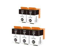 kamo 202XL Multipack Cartuchos de Tinta, compatibles con Epson 202 XL | Epson para Epson Expression Premium XP-6000 XP-6005 XP-6100 XP-6105 (5 x Negro)