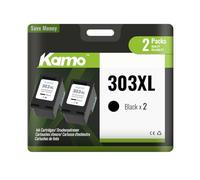 kamo 303XL (2 cartuchos de tinta negros) compatibles con HP 303 303 XL - para Envy Photo 6220 6230 6232 6234 7130 7134 7830, Envy Inspire 7220e 7221e 7224e 7920e 7921e 7921e 924E 925e, tango x