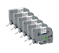 Kamo 6x Cinta de Etiquetas Compatibles con Brother P-touch TZe-231 TZ-231 TZe231 (12 mm x 8 m) Blanco, para PT-D210, PT-D220, PT-D200, PT-H110, PT-D400, PT-D600