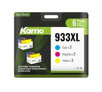 kamo 933 XL Cartuchos de Tinta Compatible con HP 933 933XL Cartuchos (2X Cian, 2X Magenta, 2X Amarillo), para OfficeJet 6100 6600 6700 7110 7510 7610 7612