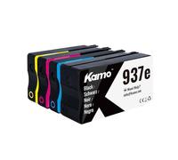 kamo 937e (Pack de 4) Cartuchos de Tinta Compatibles con HP 937e 937 XL - para OfficeJet Pro 9120 9120e 9122e 9125e 9129e 9130e 9110b 9120b 9130b
