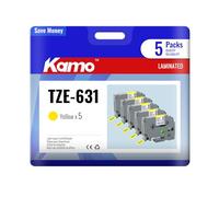 Kamo Cintas de Etiquetado 5 piezas compatibles Brother P-touch TZe-631