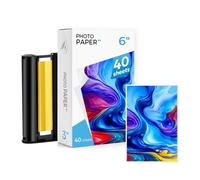kamo Papel fotográfico compatible con Liene Amber M100/M200/M110/M210, 40 hojas de papel fotográfico de 10 x 15 cm (4 x 6 pulgadas) + 1 cinta de color, para DHP512/DHP513/DHP514/DHP515