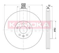 KAMOKA 2x Disco de Freno Ø328mm Delant. Ventilado para Volvo XC60 D5 AWD D3/D4