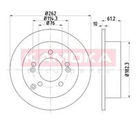 KAMOKA 2x Disco Freno Trasero Ø262 MM Completo para Hyundai Tucson Jm 2.0 Sonata