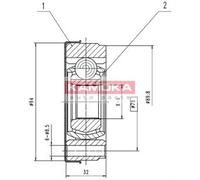 KAMOKA Conjunto De Juntas De Eje Lateral Para VW Golf IV 1J1 Audi A3 8L1