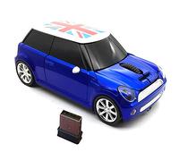 Kamouse - Ratón óptico inalámbrico con forma de coche deportivo, 3 botones, ergonómico, con receptor USB, para PC, ordenador portátil, regalo