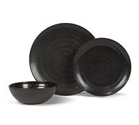 Kampa Ebony Cobble - Juego de vajilla de melamina de 12 piezas