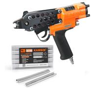 Kamsin K-SC760 Grapadora neumática de anillo en C de calibre 16, corona de 1/2 pulgada, grapadora neumática de anillo de cerdo para cercas, colchón, jaulas, asiento de automóvil