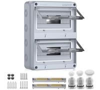 KAMTOP Caja de Distribución 24 Módulos Cuadro Eléctrico Estanco IP65 CE | Caja para magnetotérmicos diferencial con carril DIN Caja de fusibles para interior exterior Caja electrica junta de silicona