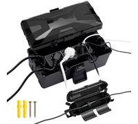 KAMTOP Caja Estanca Exterior Impermeable IP54 Caja Conexiones Eléctricas Protector Enchufes Exterior Caja Cables para Alargador Regleta Jardín Piscina Luces LED con 6 Entradas Cable Montaje Pared