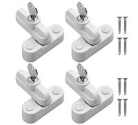 Kamtop Cerradura de Seguridad Tipo T 4PCS Bloqueo de Seugridad de Aleación de Zinc Cierre para Ventanas UPVC con Tornillos de Fijación Llaves Tapas para Seguridad de Hogar Oficina Escuela