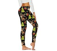 Kamviluer Leggings de Navidad para mujer, leggings de disfraz de Navidad, entrenamiento para correr, mallas de Navidad, pantalones divertidos elásticos, F-xmas G, Talla única