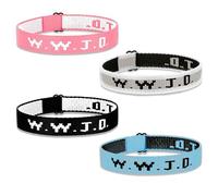 Kamwish 4/6 pulseras WWJD para mujeres, hombres y niños, pulseras What Would Jesus Do, M, Acero inoxidable, Sin gemas.