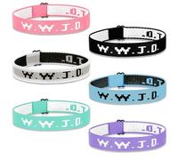 Kamwish 4/6 pulseras WWJD para mujeres, hombres y niños, pulseras What Would Jesus Do, M, Acero inoxidable, Sin gemas.