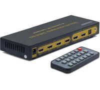 KanaaN Switch UHD-Matrix 6 entradas x 2 Salidas HDMI | Mando a Distancia | ARC y PIP (Picture in Picture) | Audio, SPDIF óptico y 3,5 mm, Stereo, Dolby 5.1 Surround | Compatibilidad Full HD, UHD, 4K, 4K*2K, HDMI 1.4 HDCP 2.0
