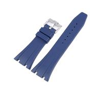 KanaAt LKQASD Correa de caucho de 26 mm compatible con Piguet Royal Oak 15400 15703 hebilla de mariposa camuflaje pulsera de repuesto for reloj de hombre(Navy blue)