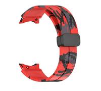 KanaAt LKQASD Correa de reloj con estampado de flores compatible con Galaxy Watch 5Pro 45 mm 4/5/6/7 40 mm 44 mm Correa de pulsera magnética Watch 4/6 Classic 42 46 mm 43 mm(Red,4 6 Classic 46or47mm)