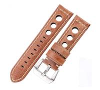 KanaAt LKQASD Correa de reloj Pulsera de cuero genuino vintage 20 mm 22 mm 24 mm Correa de reloj de moda for mujeres y hombres Correa de reloj con hebilla de pasador(Brown,24mm)