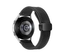 KanaAt LKQASD Correa de silicona de cuero compatible con Galaxy Watch 6/5/4/Fit3 43 mm 47 mm Correa de reloj 20 mm Pulsera Watch6 Classic 44 mm 40 mm Correa(Color:Black,Size:Galaxy 5 Pro 45mm)